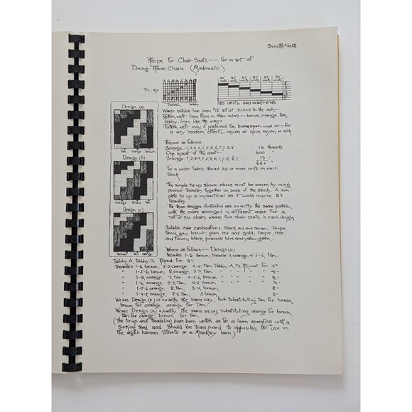 Mary Meigs Atwater Recipe Book Patterns for Handweavers 1957 1st Printing Spiral - Picture 8 of 9